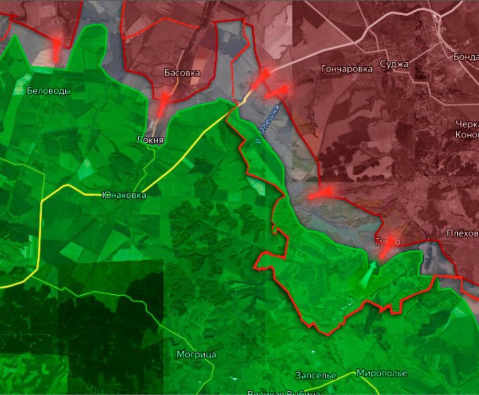 «На Курском направлении ВСУ продолжают пытаться удерживать позиции в н.п. Олешня и Горналь (в т.ч. в Горнальском Николаевском Белогорском монастыре)