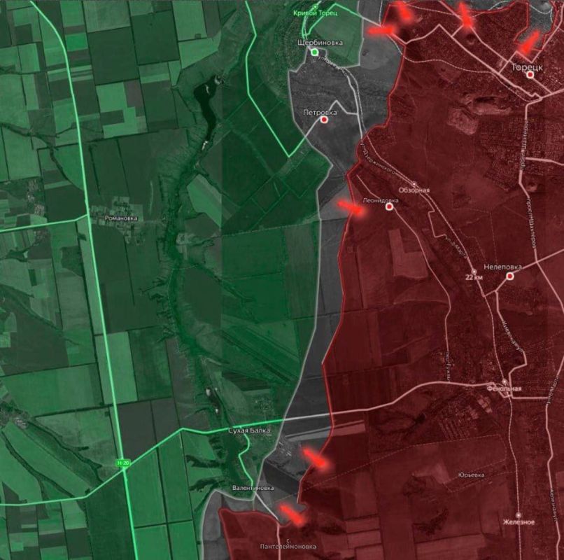 «ВС РФ ведут активные наступательные действия с двух направлений — юго-западнее Торецка и севернее, по трассе Донецк–Константиновка