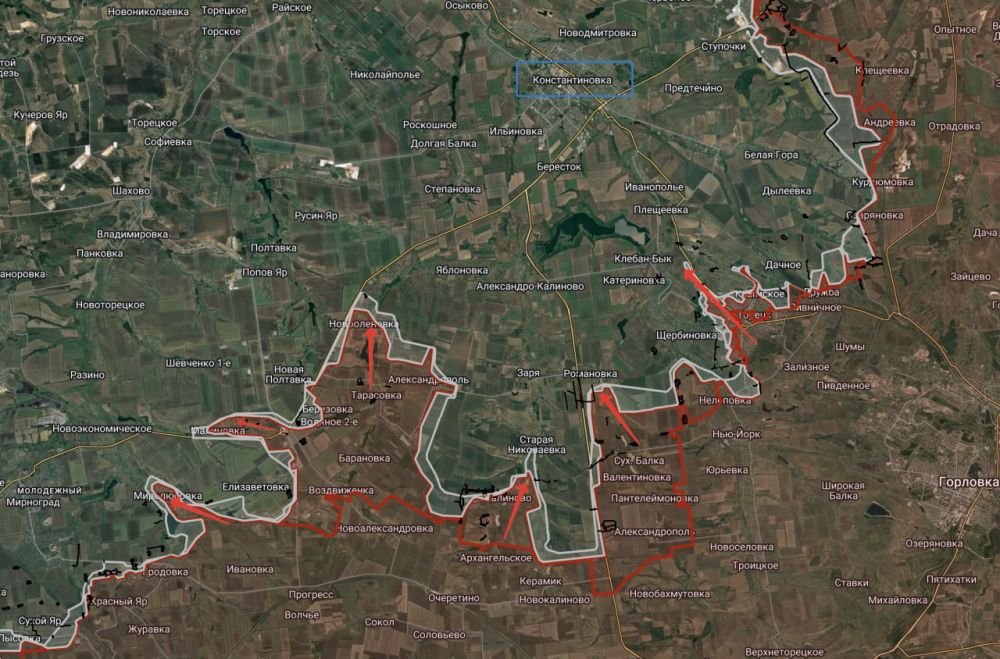Два майора: На Константиновском направлении ВС России охватывают огромный «карман» обороны ВСУ в районе Александрополь - Старая Николаевка - Романовка