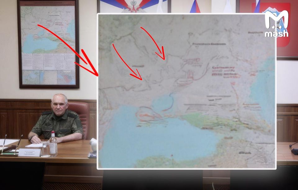 Карта с Одесской областью в составе России на брифинге Герасимова