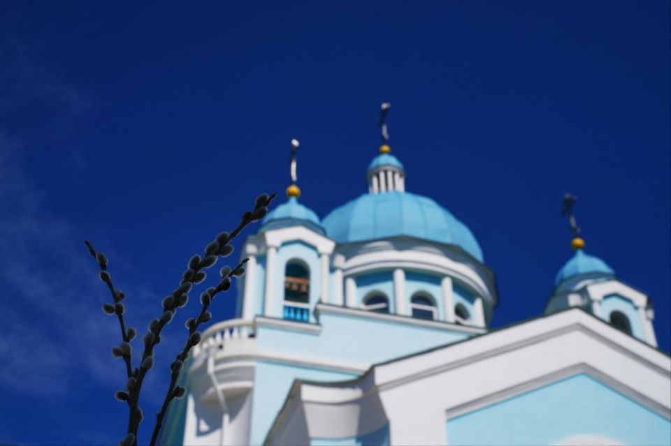 Освящение вербы в Свято-Николаевском храме Мариуполя собрало множество верующих - каждые 5-10 минут выстраиваются новые десятки прихожан Освящение вербы в Свято-Николаевском храме Мариуполя собрало множество верующих - каждые 5-10 минут выстраиваются новые десятки прихожан