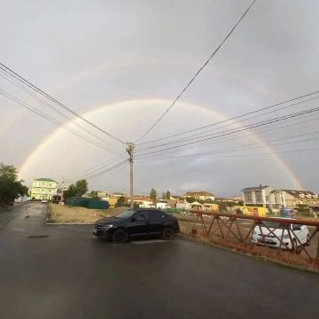 Двойная радуга после дождя в Николаевке