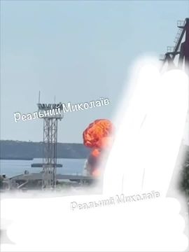 Кадры удара по портовой инфраструктуре в районе Николаева