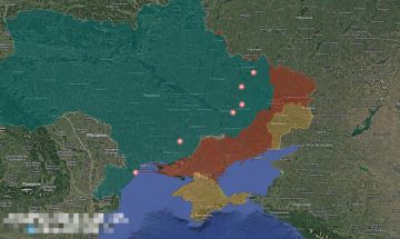 Владислав Шурыгин: Карта местоположения 6 украинских РЛС, пораженных ударами управляемых реактивных дронов камикадзе "Герань-4 сикер" с начала сентября, составленная противником